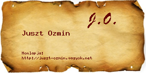 Juszt Ozmin névjegykártya